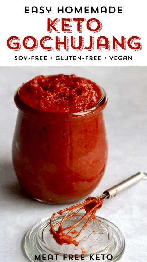 Gochujang Recipe, Keto Sauces, Vegan Keto Recipes, Pepper Paste, Sugar Free Maple Syrup, Meat Snacks, Vegetarian Keto, Sugar Free Syrup, Gluten Free Sugar Free