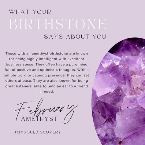 Zodiac Signs In Order, Feb Birthstone, Birth Animal, Birth Month Stones, February Month, Birth Stones, Birth Colors, Amethyst Birthstone, Album Ideas