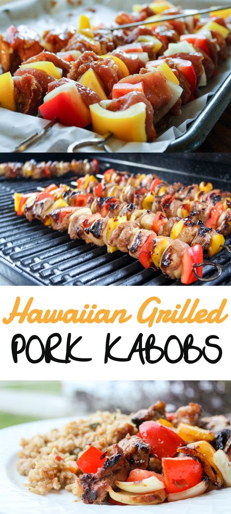 Pork Kabob Marinade, Grilled Kabobs, Pork Kabobs, Grilling Recipes Pork, Grilled Kabob Recipes, Bbq Pork Recipes, Pork Skewers, Bbq Pork Ribs, Shish Kabobs