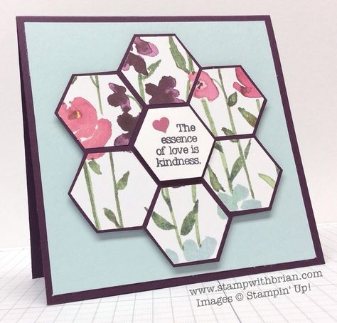 Hexagon Cards, Beautiful Shapes, Punch Art, Friendship Cards, Punch Cards, Stamping Up Cards, Handmade Birthday Cards, Card Sketches, Card Layout