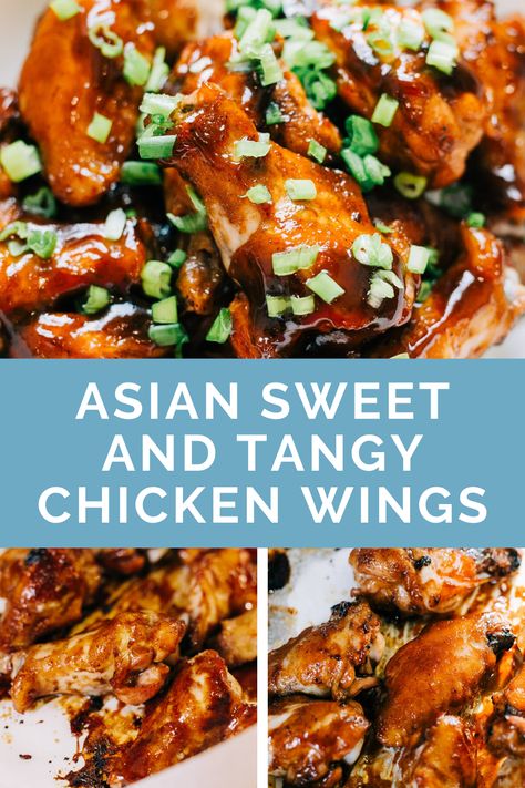 Asian Zing Wings Recipe, Asian Wing Sauce, Crispy Baked Asian Chicken Wings, Sweet And Tangy Chicken Wings, Sticky And Crispy Asian Chicken Wings, Sweet And Tangy Chicken, Air Fryer Chicken Wings Asian Zing, Tangy Chicken, Chicken Wing Marinade