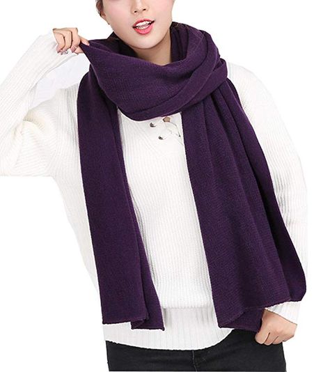 Wander Agio Women's Warm Long Shawl Winter Scarfs Large Scarf Pure Color Purple Anastasia Cosplay, Sherlock Scarf, Cashmere Winter Scarf, Mens Cashmere Scarf, Warm Scarves, Shawl Winter, Long Shawl, Paisley Scarves, Large Scarf