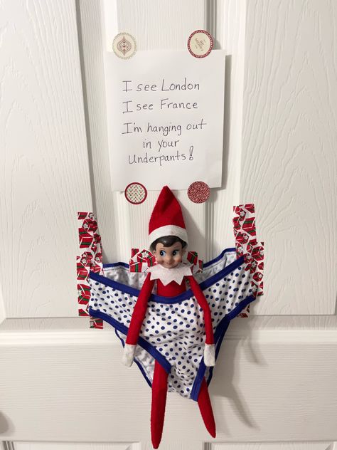 Ideas For Elves On The Shelf, Easy Elf Pranks, Elf We're Back Ideas, Funny Ways To Hide Your Elf, Funny Places To Hide Your Elf, Funny Elfs, Elf On The Shelf Pet Ideas, Elf On Shelf Funny, Elf Things