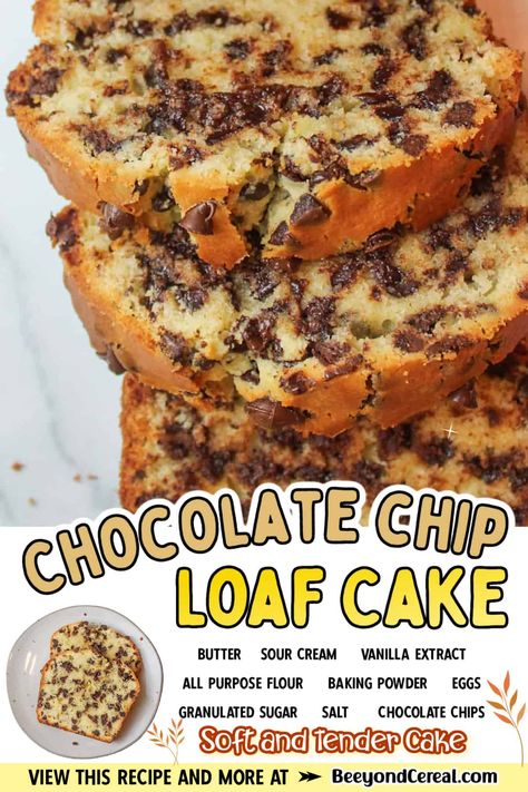 Chocolate Chip Mini Loaves, Small Loaf Cake Recipes, Dessert Loafs, Chocolate Chip Loaf, Easy Loaf Cake, Moist Loaf Cake, Chocolate Chip Loaf Cake, Pound Cake Loaf, Moist Chocolate Chip Cake