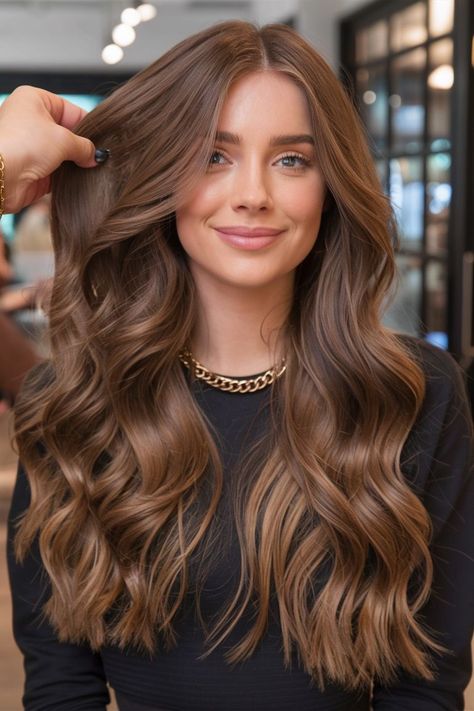 Dark Golden Hair Color, Hair Color Honey Brown Caramel, Caramel Honey Highlights On Brown Hair, Honey Light Brown Hair Caramel, Golden Brown Hair Color With Highlights, Honey Toned Balayage, Gingerbread Brown Hair, Chocolate Brown With Honey Highlights, Copper Tones In Brown Hair