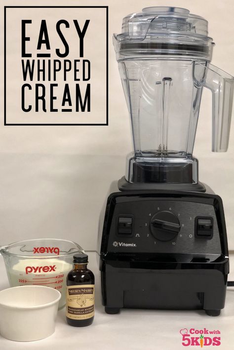 Cookwith5Kids | Easy whipped cream | http://cookwith5kids.com #whippedcream #easywhippedcream #dessert #brownietrifle #whippingcream #ad #momsmeet #vitamix #vitamixrecipes  #vitamixaer Vitamix Whipped Cream Recipe, Vitamix Whipped Cream, Vita Mix Recipes, Vitamix Aer Recipes, Disc Recipes, Vitamix Ice Cream Recipes, Vitamix Healthy Recipes, Vitamix Food Processor, Vitamix Blender Recipes