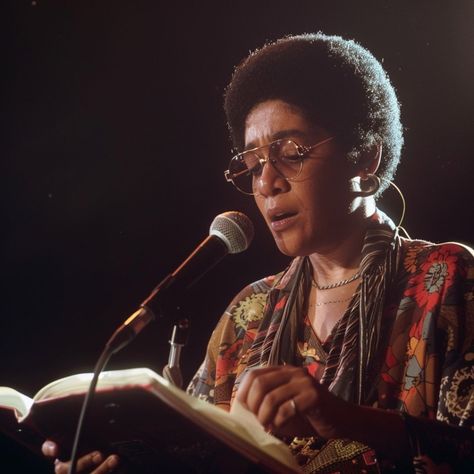 Try this in Midjourney: /imagine Audre Lorde reading a poem on stage. The image is hyper-realistic. --v 6.0 #aiart #blackhistory #poetry #midjourney Sister Outsider, Audrey Lorde, Creative Pragmatist, Black Academia, Music Widget, Black Poets, Reading Poems, Love Radio, Feminist Books