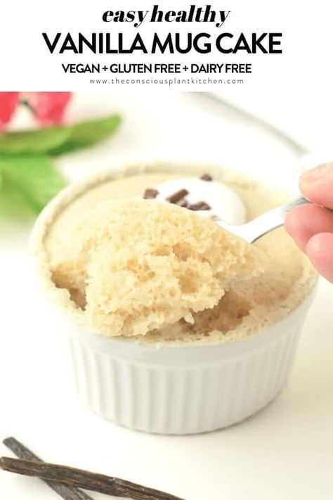 EASY VANILLA MUG CAKE Vegan Eggless No MILK #vanillamugcake #mugcake #easy #healthy #veganmugcake #vegan #veganvanillamugcake #vegansnacks #vegandesserts #veganbaking #microwave #eggless #nomilk #healthy #5ingredients #glutenfree #howtomakeamugcake Healthy Vanilla Mug Cake, No Milk Mug Cake, Easy Vanilla Mug Cake, Mug Cake Vegan, Vegan Strawberry Muffins, Strawberry Muffins Healthy, Vanilla Mug Cake, Vegan Cupcake Recipes, Vegan Vanilla Cupcakes