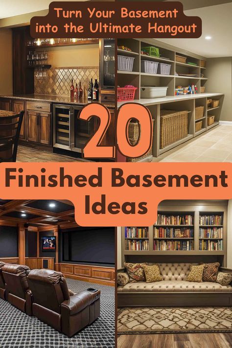 Explore creative ideas to design a basement you’ll love, from tranquil yoga spaces to vibrant game zones, all tailored to your personal style. #BasementRemodel #HomeDecor #HomeImprovement #InteriorDesign #FinishedBasement Cool Basement Features, Paneled Basement Makeover, Small Basement Organization, Cabin Basement Remodel, Cozy Basement Bar, Finished Basement Remodel, Basement Room Colors, Woman Cave Basement, Inexpensive Basement Ideas