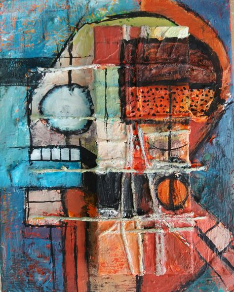 Painting Texture, Collage Art Mixed Media, Abstract Portrait, Print Collage, Mini Canvas Art, Wall Gallery, Mini Canvas, British Artist, To The Moon