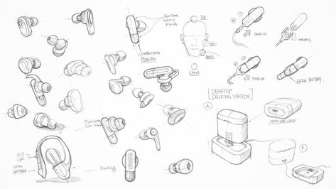 The Perfect Wireless Earphones?! | Yanko Design Earphones Sketch, Earbud Design, Watch Sketch, Orthographic Drawing, Form Study, Product Sketch, 3d Sketch, Furniture Design Sketches, Earplugs