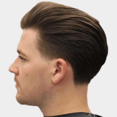 Mid Taper Straight Hair Men, Scissor Fade Haircut, Mid Taper Blowout Straight Hair Men, Slick Back With Taper Fade, Scissor Fade Haircut For Men, Low Taper Slick Back, Mid Taper Slick Back, Short Slicked Back Hair Men, Taper Fade Slick Back