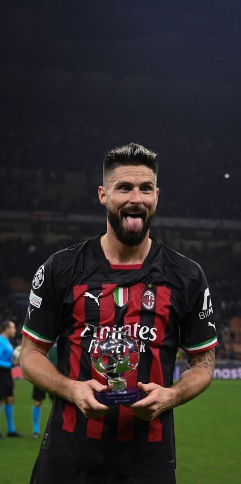 Giroud Milan, Giroud Olivier, Oliver Giroud, Milan Wallpaper, Olivier Giroud, Football Players Images, Ac Milan, Football Players, Milan