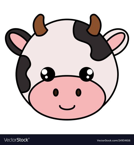 Cow Face Drawing, Cow Head Drawing, Cartoon Cow Face, Simple Face Drawing, Cow Drawing, Cow Birthday, Cow Face, Cow Pictures, Cartoon Cow