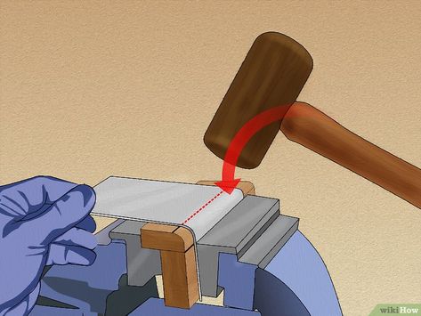 How to Bend Sheet Metal: 13 Steps (with Pictures) - wikiHow Sheet Metal Crafts, Sheet Metal Shop, Sheet Metal Bender, Sheet Metal Brake, Metal Building Designs, Sheet Metal Work, Sheet Metal Tools, Machining Metal Projects, Metal Bender