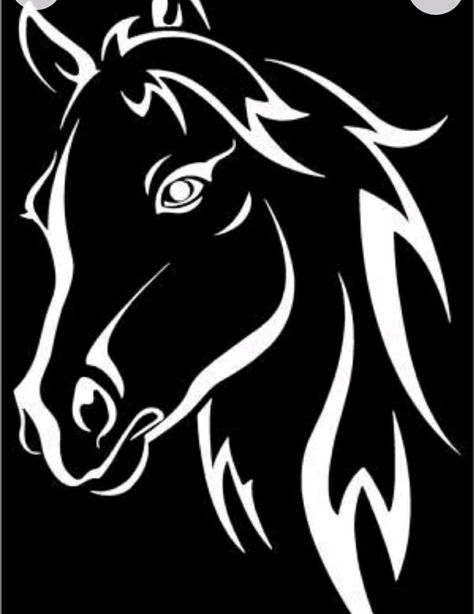 Horse Black And White, Horse Stencil, Tre Kunst, Painted Horses, Silhouette Drawing, Animal Stencil, Horse Silhouette, Horse Tattoo, Silhouette Stencil