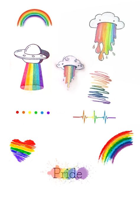 Pride Flag Tattoo Ideas, Pride Month Tattoo Flash, Pride Flash Tattoo Ideas, Minimal Rainbow Tattoo, Fine Line Rainbow Tattoo, Pride Tattoo Flash, Lgbtq Tattoos Ideas, Lgbt Tattoo Ideas, Rainbow Tattoo Ideas