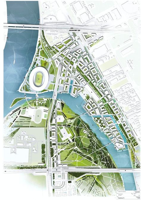 Riverside City, Masterplan Architecture, City Maps Design, Urban Design Graphics, Urban Design Architecture, Urban Design Plan, South Gate, Urban Landscape Design, City Layout