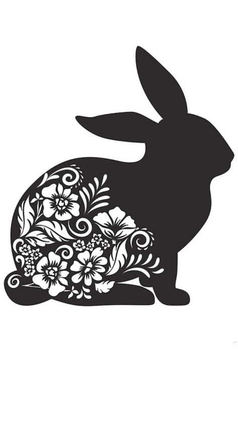 Spring Silhouette, Rabbit Sillouhette, Easter Silhouette, Easter Bunny Silhouette Printable, Bunny Svg Free Cricut, Rabbit Coloring, Rabbit Silhouette, Silhouette Cameo 4, American Traditional Tattoo Ideas