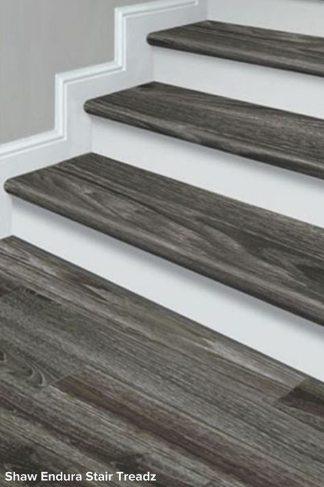 Vinyl Plank Flooring Stairs, How To Install Vinyl Plank Flooring, Laminate Flooring On Stairs, Installing Vinyl Plank Flooring, Vinyl Wood Planks, Stair Renovation, Vinyl Stairs, Stairs Renovation, Stair Makeover