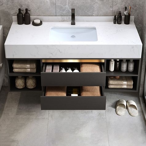 Bathroom Sink Design, Floating Bathroom Vanities, Bathroom Vanity Designs, Floating Bathroom Vanity, Bad Inspiration, Geek Decor, Vanity Design, Single Sink Vanity, Sink Design