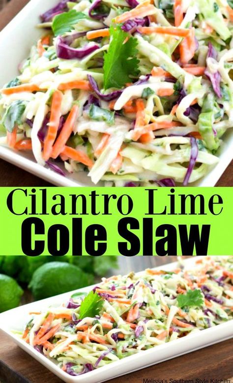 Slaw For Tacos, Slaw For Fish Tacos, Fish Tacos With Cabbage, Cabbage Slaw Recipes, Spicy Fish Tacos, Cilantro Lime Slaw, Slaw Dressing, Cilantro Lime Shrimp, Cilantro Lime Sauce