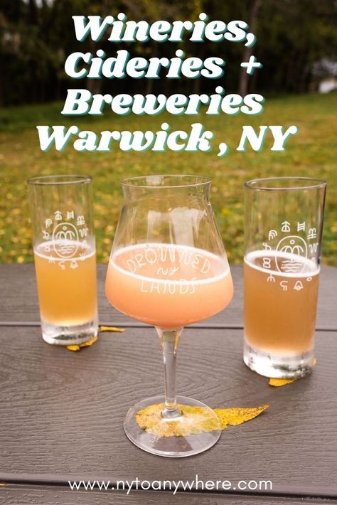 A Quick Guide to Warwick, NY Wineries, Cideries and Distilleries // All of the best places to drink in this Hudson Valley town. #newyorkstate #warwickny #hudsonvalley #breweries #cideries #wineries New York Day Trip, Warwick Ny, Ny Food, New York City Guide, Winery Tasting Room, Artisan Pizza, New York Food, East Coast Travel, Quick Guide