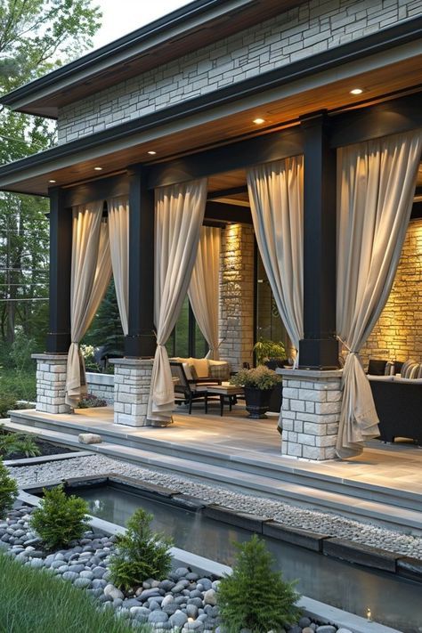 Outdoor Living Rooms, Outdoor Living Design, Backyard Pavilion, Casas Coloniales, Outdoor Decor Backyard, Home Architecture, Backyard Patio Designs, Back Patio, Outdoor Rooms