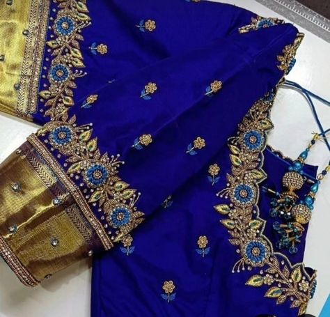 Heavy Bridal Aari Work Blouse Designs, Simple Handwork Blouse Design, Latest Bridal Blouse Designs Heavy Work, Manasa Fashions, Zardosi Work Blouse, Exclusive Blouse Designs, Wedding Blouses, Maggam Designs, Handwork Blouse