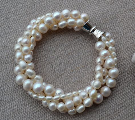 pearl bracelet,4 Rows 7.5 inches 3-8mm ivory Freshwater Pearl Bracelet Real Pearl Jewellery, Pearl Bracelet Wedding, Flower Girl Bracelets, White Pearl Bracelet, Bracelet Pearl, Freshwater Pearl Bracelet, Ivory Pearl, Bridal Bracelet, Bijoux Diy