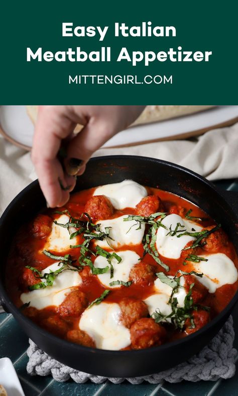 Skip the slow cooker and make this hearty Italian meatball appetizer on your stove top skillet in less than 30 minutes. Using frozen meatballs, this recipe is easy to make, packed full of flavor, and perfect for game day parties, Super Bowl Sunday, or even a quick weekday dinner. Italian Meatball Appetizer, Meatball Appetizer Crockpot, Stovetop Appetizers, Frozen Italian Meatballs, Meatballs Appetizer, Easy Italian Meatballs, Meatball Appetizer, Italian Recipes Appetizers, Meatball Appetizer Recipe