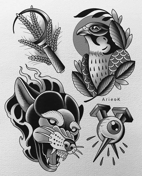 Neo Traditional Tattoo Design Black, Neotraditional Tattoo Design Black, Neotrad Flash, America Tattoo, Tattoo Japanese Style, Japanese Flower Tattoo, One Piece Design, Jesus Tattoo, Flash Tattoo Designs