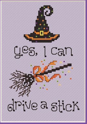 Halloween Cross Stitch Patterns, Halloween Cross Stitches, Cross Stitch Needles, Yes I Can, E Card, A Stick, Fete Halloween, Cross Stitch Charts, Cross Stitch Kits