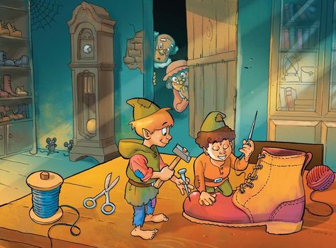 the shoemaker and the elves by Jovan-Ukropina The Shoemaker And The Elves, Short Fairy Tales, Interesting Short Stories, The Elves And The Shoemaker, Elves And The Shoemaker, Christmas Stories For Kids, Famous Fairies, Baby Reading, Short Stories For Kids