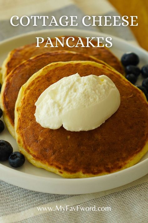 Protein-Packed Cottage Cheese Pancakes: A Delicious, Low-Calorie Delight - My Favorite F Word Protein Low Calorie Breakfast, Pancakes Cottage Cheese, Low Calorie Pancake Recipe, High Protein Low Calorie Breakfast, Cottage Cheese Pancakes Recipe, Low Calorie Pancakes, Protein Cottage Cheese, Sugar Free Pancakes, Calorie Breakfast