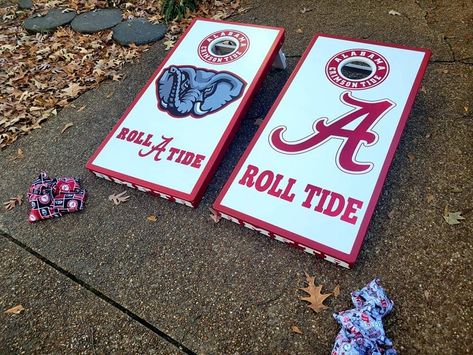 Alabama Crimson Tide Cornhole Boards, Alabama Cornhole Boards, Yard Games, Cornhole Boards, Roll Tide, Alabama Crimson, Alabama Crimson Tide, Crimson Tide, Alabama