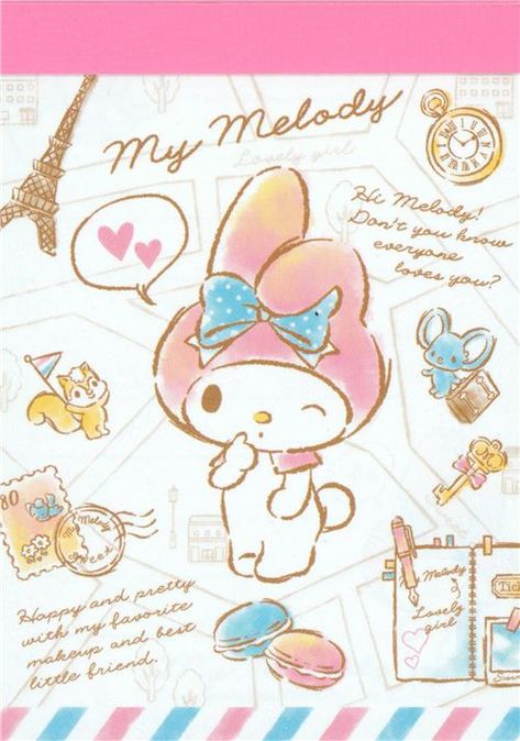 Sanrio My Melody, Fairy Birthday, Forest Garden, Magical Forest, Memo Pad, My Melody, Air Mail, Drawing Ideas, Girl Birthday