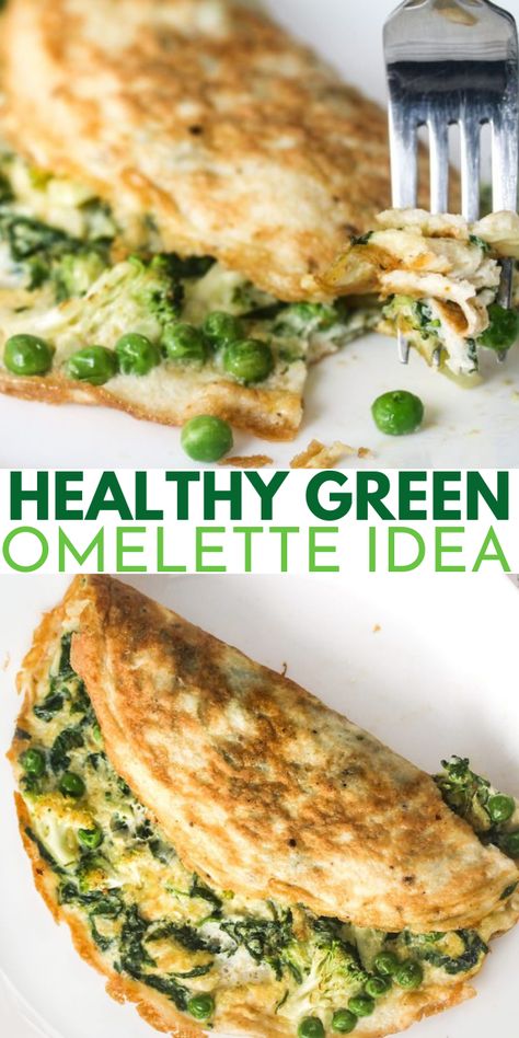 Healthy Green Omelette Idea Green Omelette, Breakfast Ideas Healthy Clean Eating, Healthy Omelette, Omelette Breakfast, Omlet Recipes, Healthy Egg Recipes, Breakfast Omelette, Egg Omelette, Healthy Meal Recipes