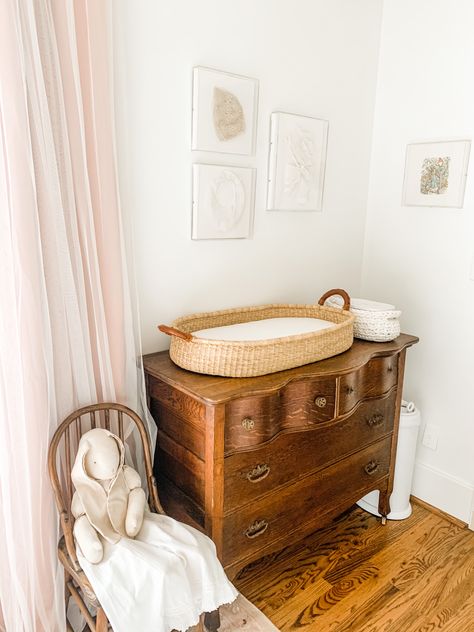 Rattan Changing Table Dresser, Wooden Changing Table, Basket Changing Table, Changing Table Basket, Antique Changing Table, Antique Changing Table Dresser, Vintage Bee Nursery, Small Changing Table, Changing Table On Dresser