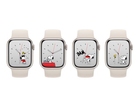 Snoopy Watch Face, Snoopy Apple Watch Face, Cartoon Beagle, Black And White Beagle, Snoopy Watch, Apple Aesthetic, Snoopy Collection, Peanuts By Schulz, Apple Watch Face