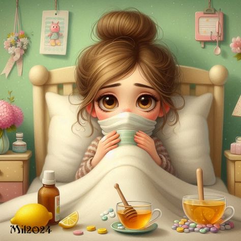 Been sick all week :( Not Fun #sick #yuk #honeyandlemon #fluandcold Feeling Sick Humor, Feeling Sick Illustration, I Am Sick Pictures, Cute Pouty Face, Sick Gif, Sick Day Aesthetic, Sick Meme, Sick Quotes, Sick Girl