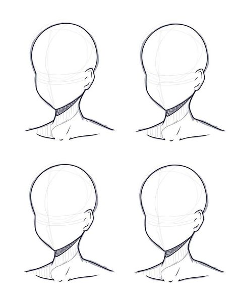 Sketch Head, الفن الرقمي, Drawing Tutorial Face, Anime Head, Drawing Heads, Drawing Templates, Anime Drawings Tutorials, Anime Sketch, Drawing Base