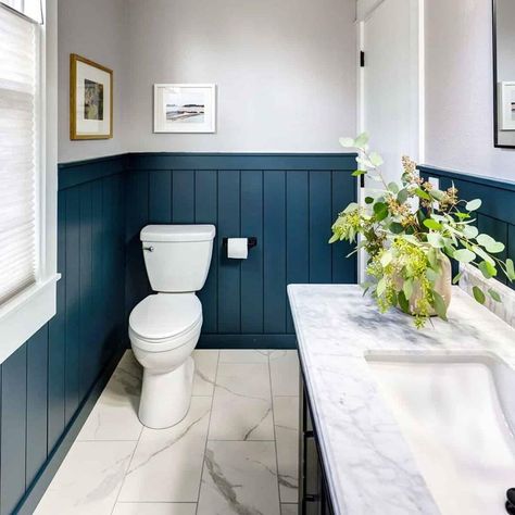 Shiplap Bottom Half Wall Kitchen, Shiplap Lower Half Of Wall, Half Beadboard Wall Paint Colors, Two Tone Shiplap Wall, Half Paneling Walls Makeover, Shiplap Bathroom Half Wall, Half Bath Shiplap Wall, Half Painted Wall Bathroom, Half Wall Wood Paneling Makeover