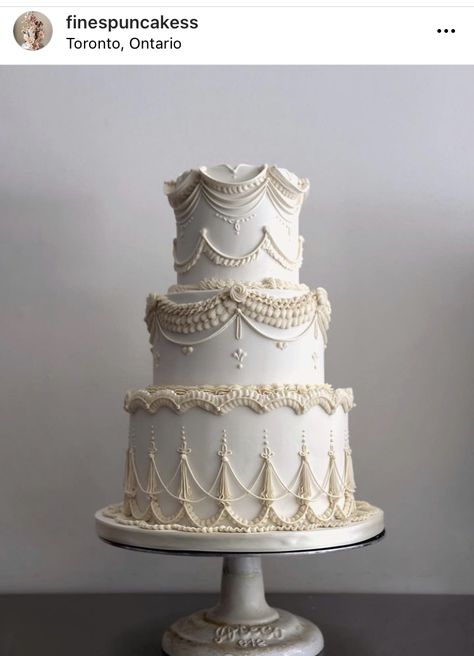 Bridgerton Wedding Cake, Victorian Cakes Vintage, Regency Wedding Cake, Victorian Cake Design, Victorian Style Wedding Cake, Ethereal Wedding Cake, Vintage Piped Wedding Cake, Victorian Piped Cake, Rococo Wedding Cake