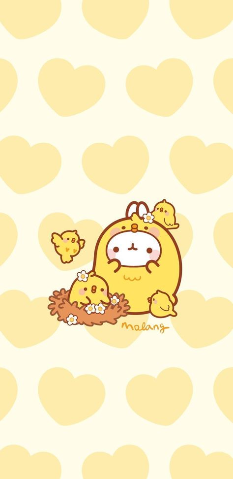 Molang And Piu Piu Wallpaper, Cute Yellow Wallpapers, Molang Wallpapers, Molang And Piu Piu, Molang Wallpaper, Yellow Wallpapers, Wallpaper Sun, Pusheen Cute, Cute Home Screen Wallpaper