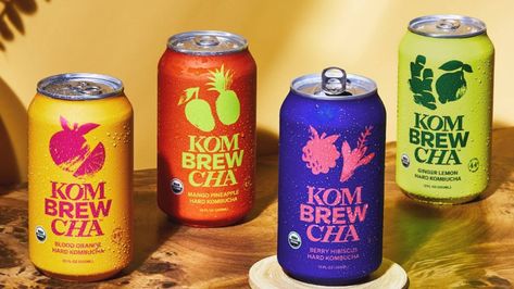 Kombucha Branding, Sports Drink Packaging, Bold Packaging Design, Alcohol Branding, Bold Packaging, Drink Branding, Kombucha Brands, Drink Design, Drinks Packaging Design