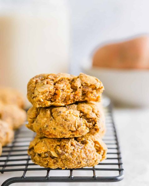 Health Treats, Potato Cookies, Sweet Potato Cookies, Easy Sweet Potato, Gluten Free Cookie Recipes, Healthy Cookie Recipes, Spiralizer Recipes, Almond Flour Recipes, Vegan Sweet Potato