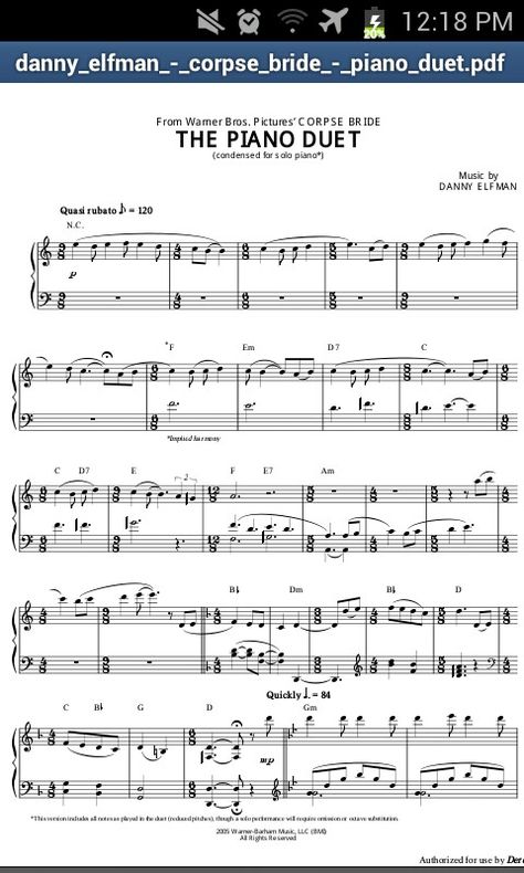 Piano duet from Corpse Bride Corpse Bride Piano Sheet Music, Corpse Bride Piano, Piano Teacher Resources, Piano Duet, Music Tabs, New Things To Try, Music Things, Play Piano, Piano Songs