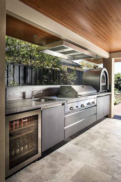 Design Per Patio, Design Grill, Backyard Barbeque, Modern Outdoor Kitchen, Outdoor Kitchen Decor, Outdoor Kitchen Bars, Grill Station, Outdoor Bbq Kitchen, Outdoor Kitchen Appliances