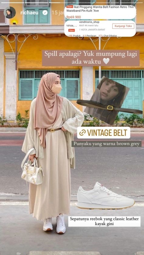 🏷venditionis_shop - ikat pinggang wanita belt fashion | 🏷 Reebok - sepatu shoes - classic leather Object Reference, Gamis Dress, Ikat Pinggang, Belt Fashion, Shoes Classic, Outfit Hijab, Classic Leather, Indonesia, Ootd